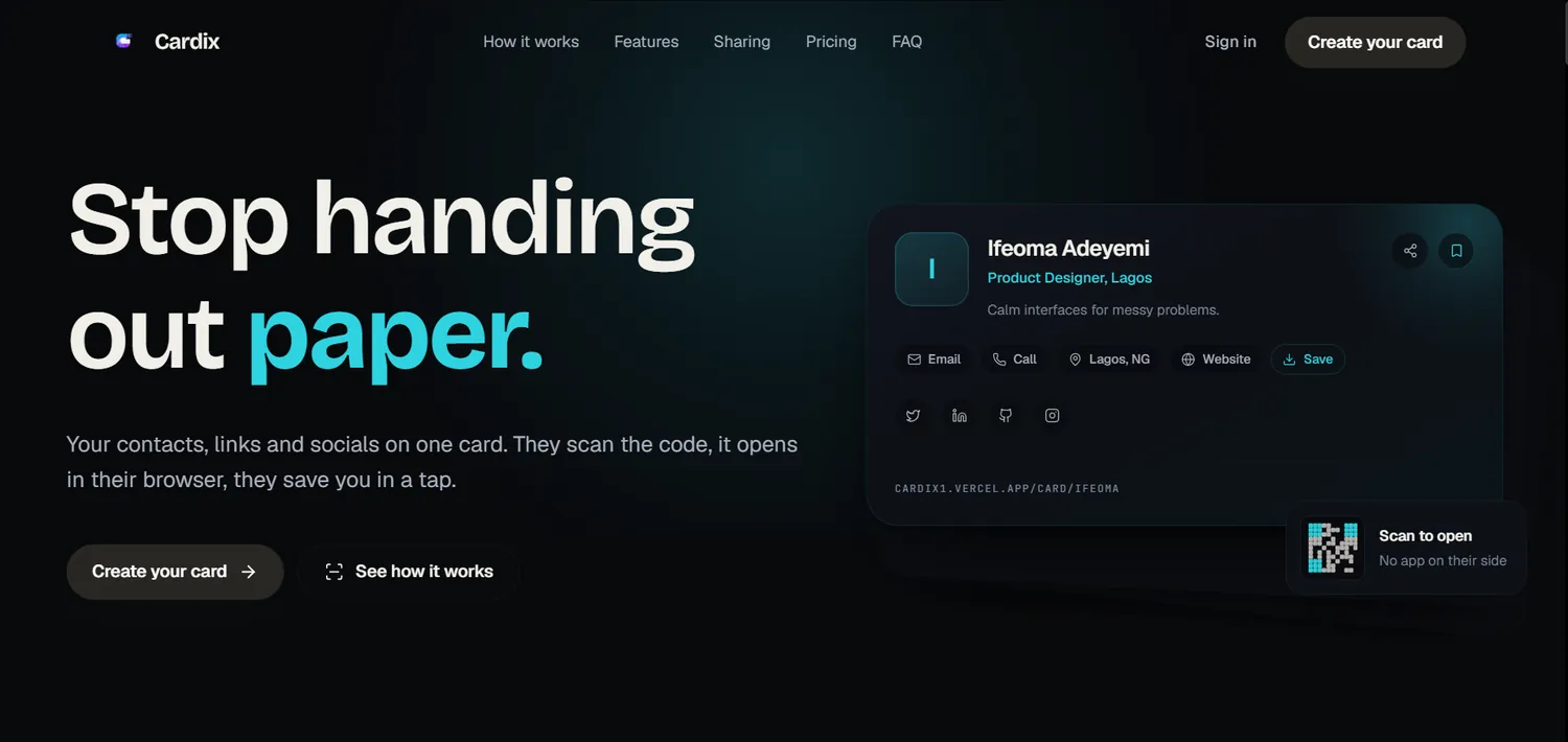 Cardix after the rebuild: a tinted warm ramp, a clear type hierarchy and designed empty states.