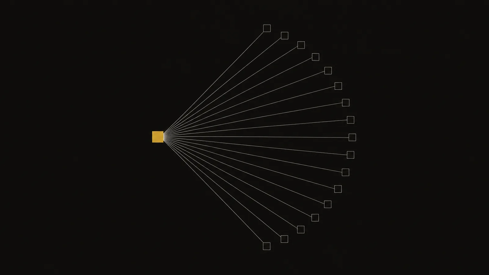 A diagram: one node at the left routing outward to seventeen labelled discipline nodes.